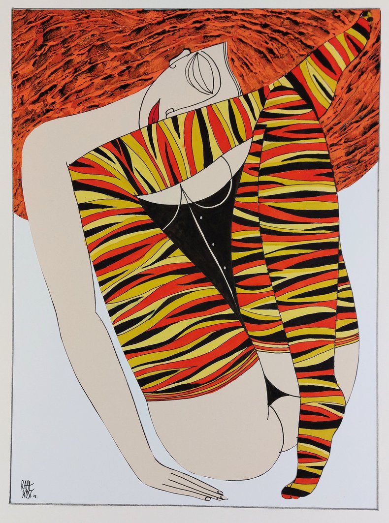 Zebra przy ognisku