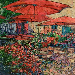 Red umbrellas 