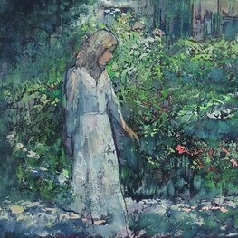 In her secret garden