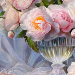 Peonie w tiulach