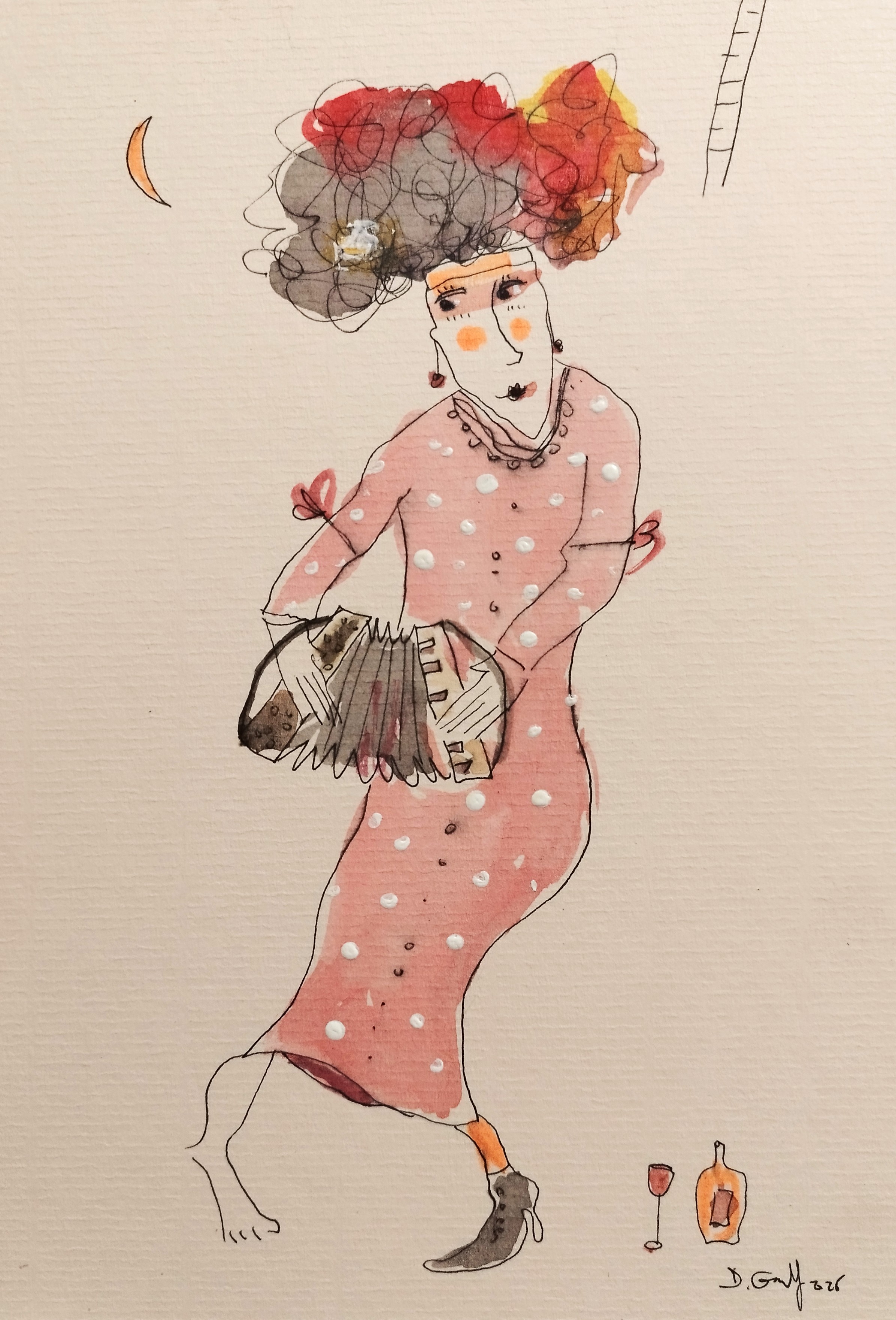 Akordeonistka i skrzypek