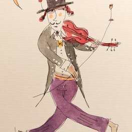 Akordeonistka i skrzypek