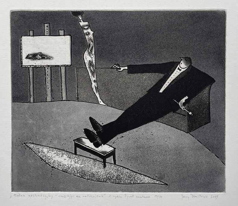 Malarz abstrakcyjny - czekając na natchnienie 