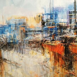 Pomarańczowe łodzie w słońcu