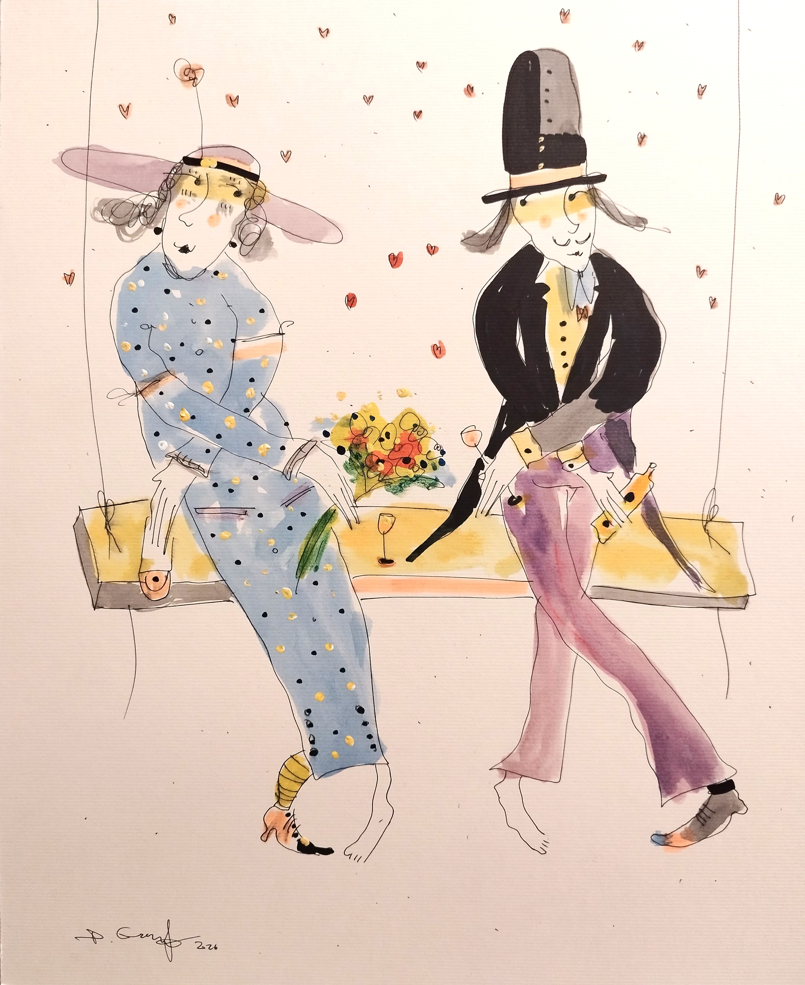 Zakochani i huśtaweczka