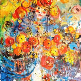 Kobieta z pomarańczami