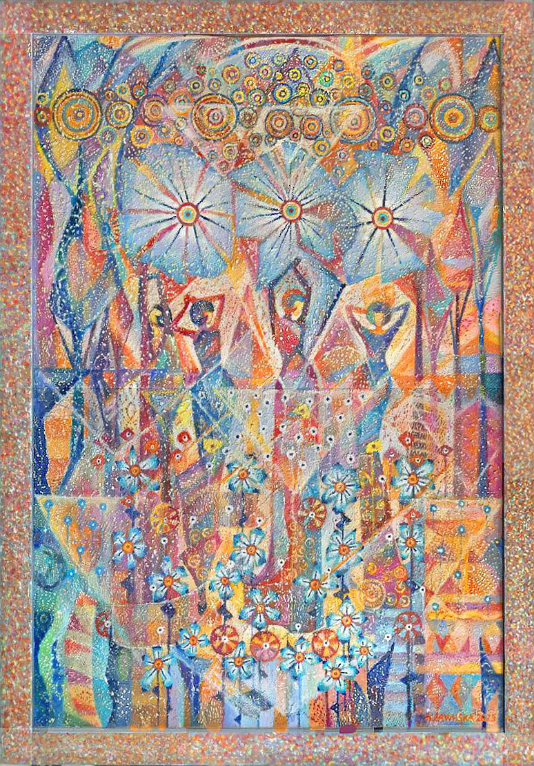 Kobiety wśród kwiatów i drzew