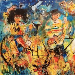 Muzykujący na tandemie