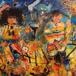 Muzykujący na tandemie