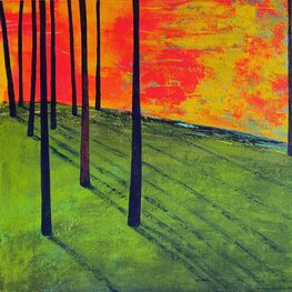 Kolorowy pejzaż leśny