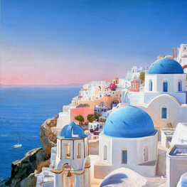 Lazur i biel Santorini 